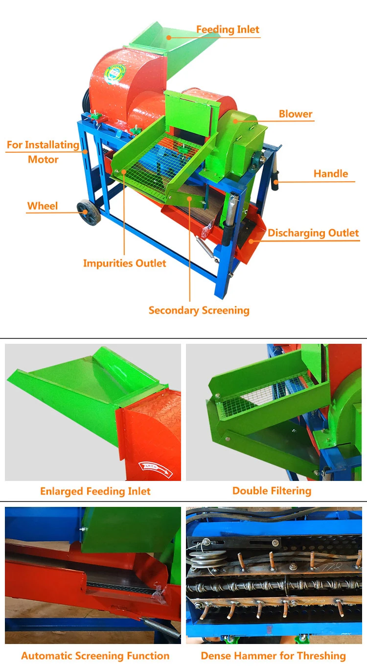 Farming Use Multifunctional Millet Thresher Corn Threshing Machine Maize Sheller